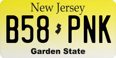 NJ license plate B58PNK