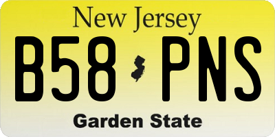 NJ license plate B58PNS