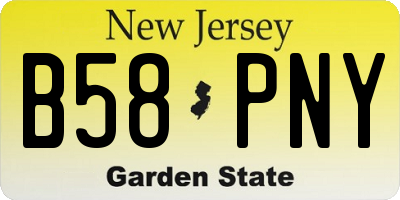 NJ license plate B58PNY