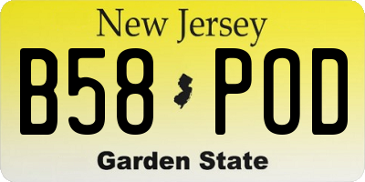 NJ license plate B58POD