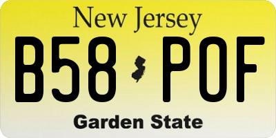 NJ license plate B58POF