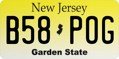 NJ license plate B58POG