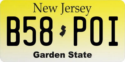 NJ license plate B58POI
