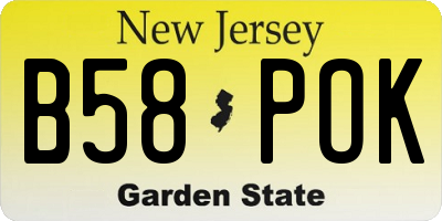 NJ license plate B58POK