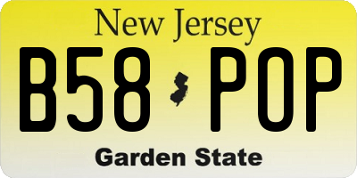 NJ license plate B58POP