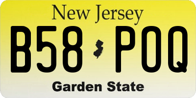 NJ license plate B58POQ