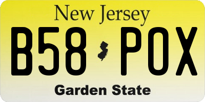 NJ license plate B58POX