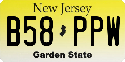 NJ license plate B58PPW