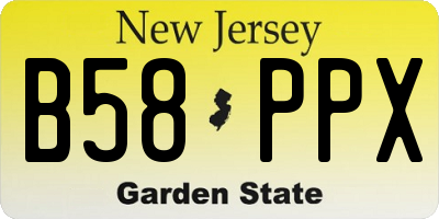 NJ license plate B58PPX