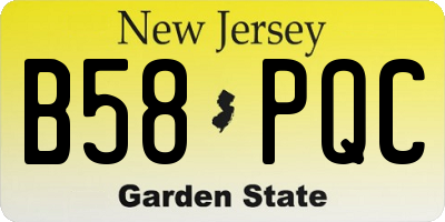 NJ license plate B58PQC