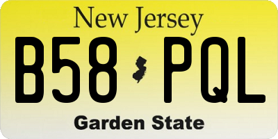 NJ license plate B58PQL
