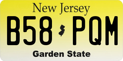 NJ license plate B58PQM