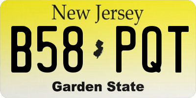 NJ license plate B58PQT
