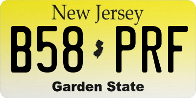 NJ license plate B58PRF
