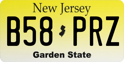 NJ license plate B58PRZ