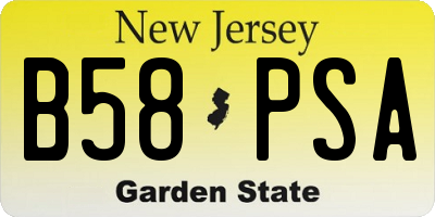 NJ license plate B58PSA
