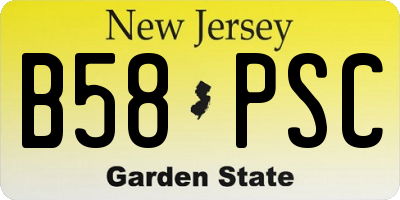 NJ license plate B58PSC