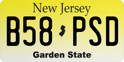 NJ license plate B58PSD