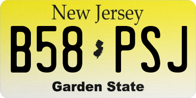 NJ license plate B58PSJ