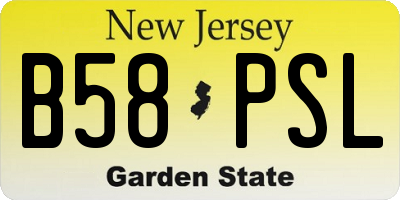NJ license plate B58PSL