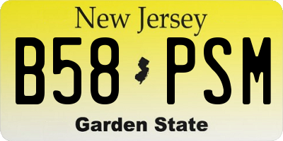NJ license plate B58PSM