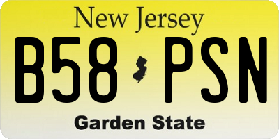 NJ license plate B58PSN