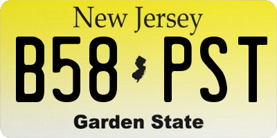 NJ license plate B58PST