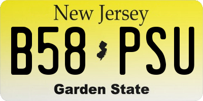 NJ license plate B58PSU