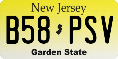 NJ license plate B58PSV