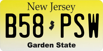 NJ license plate B58PSW