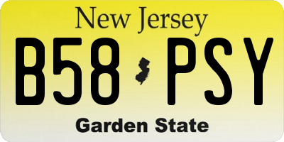 NJ license plate B58PSY