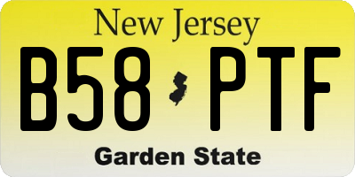 NJ license plate B58PTF