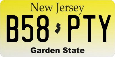 NJ license plate B58PTY