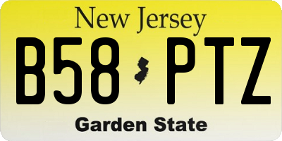 NJ license plate B58PTZ