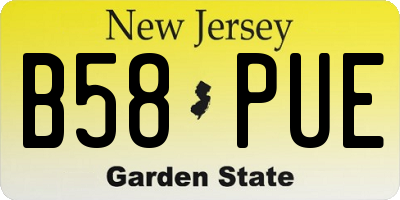 NJ license plate B58PUE