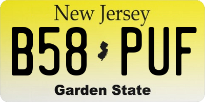 NJ license plate B58PUF