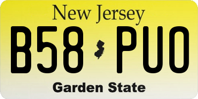 NJ license plate B58PUO