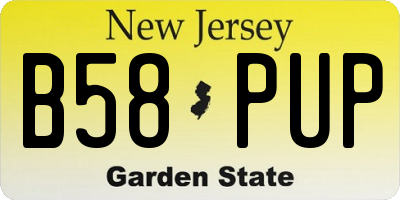 NJ license plate B58PUP