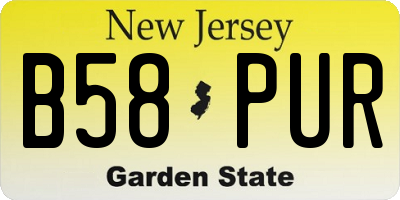 NJ license plate B58PUR