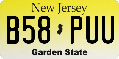 NJ license plate B58PUU