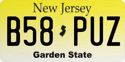 NJ license plate B58PUZ