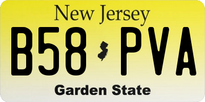 NJ license plate B58PVA