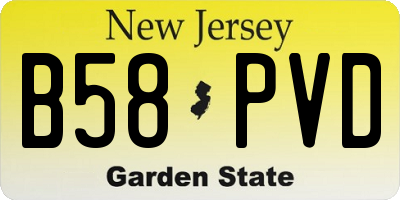 NJ license plate B58PVD