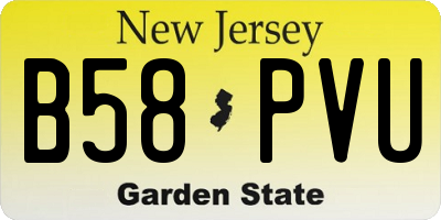 NJ license plate B58PVU