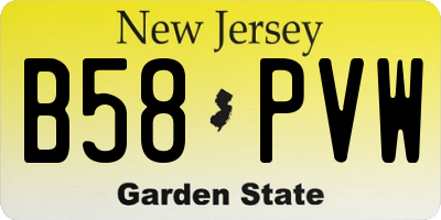 NJ license plate B58PVW