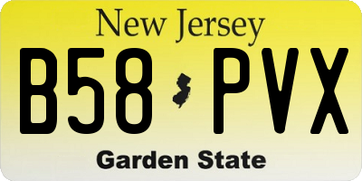 NJ license plate B58PVX