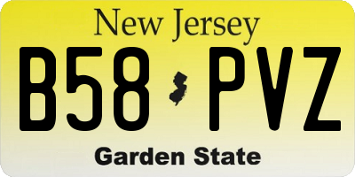 NJ license plate B58PVZ