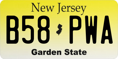 NJ license plate B58PWA