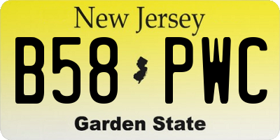 NJ license plate B58PWC