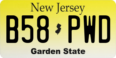 NJ license plate B58PWD